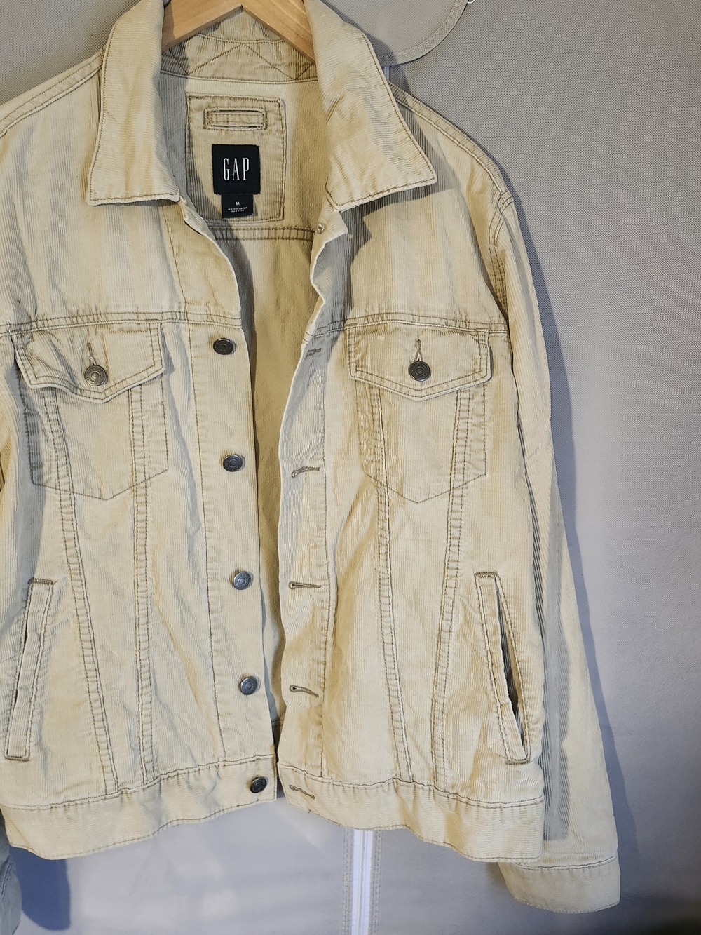 GAP Cream Corduroy Jean Jacket